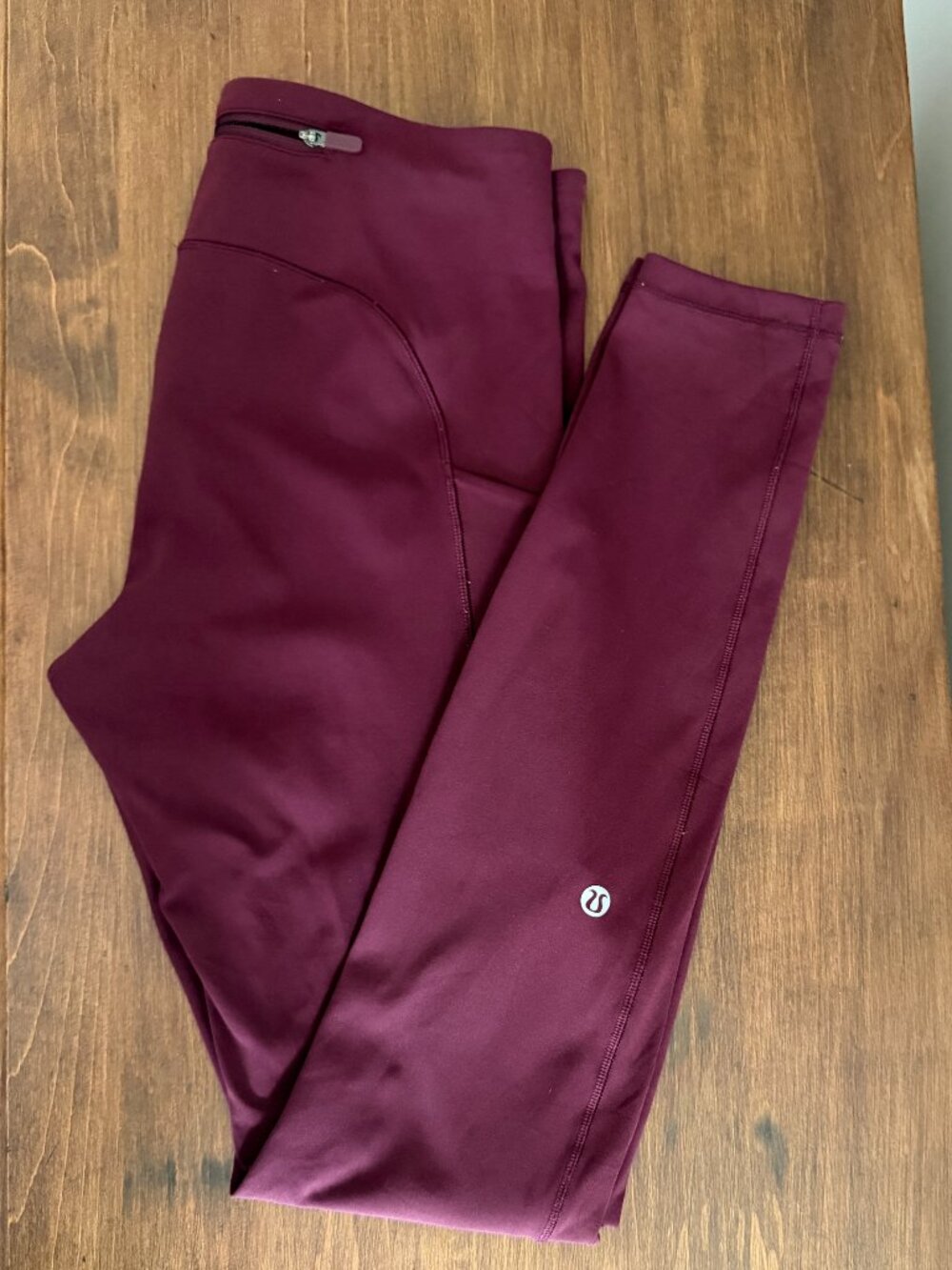 Lululemon Women Speed Up Tight Full-On Luxtreme Brushed 28” Burgundy Sz 6